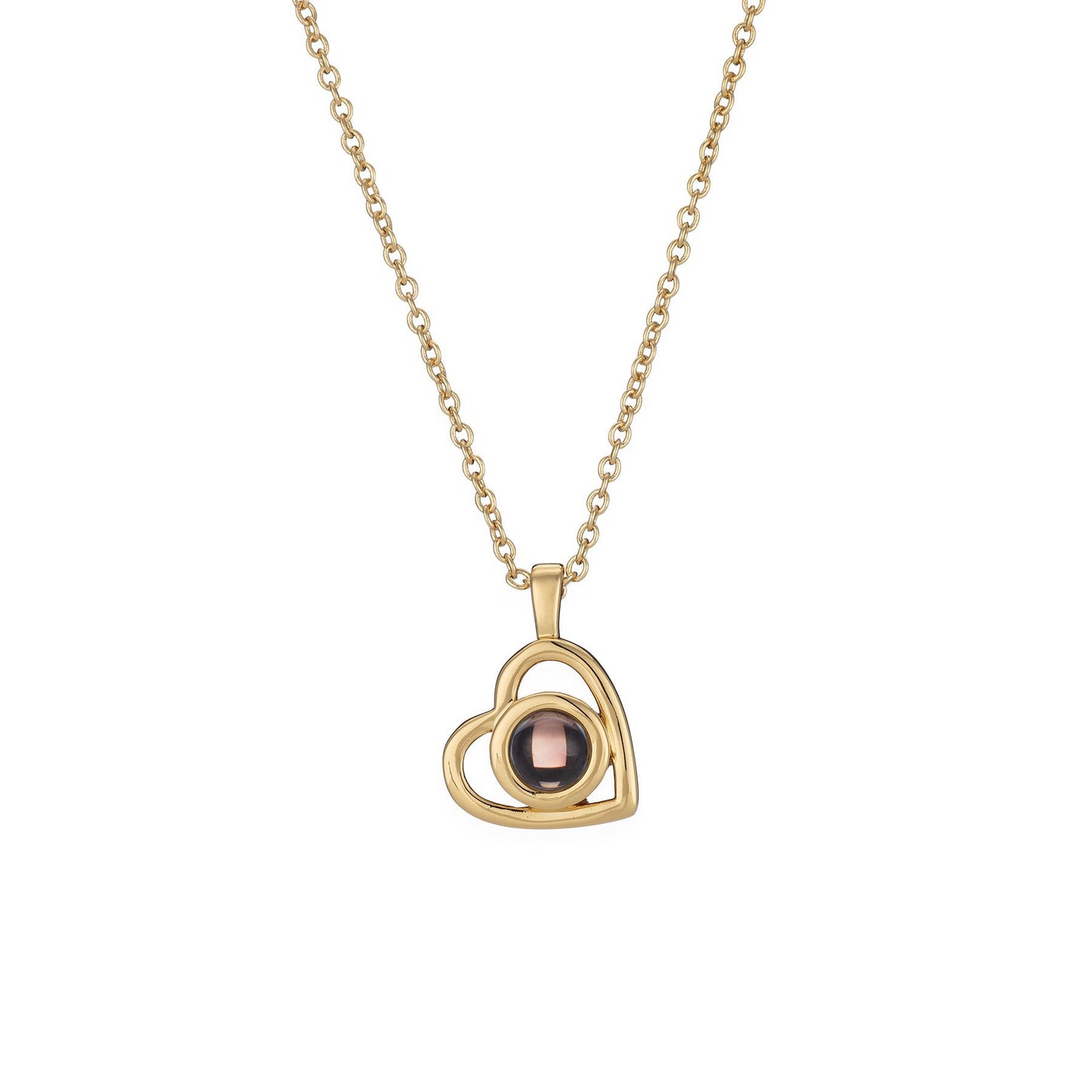 S925 Sterling Silver Heart Necklace for Women - Nano Projection Photo Engravable