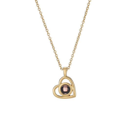 S925 Sterling Silver Heart Necklace for Women - Nano Projection Photo Engravable