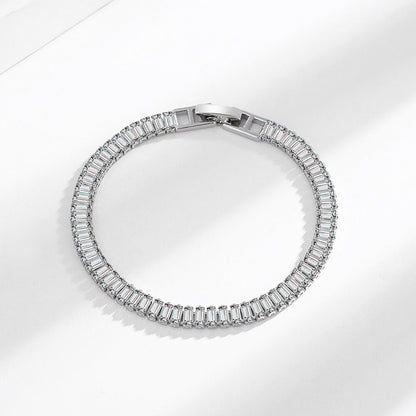 Ins Trendy Square Diamond Bracelet - Minimalist Versatile Couple Jewelry for Women