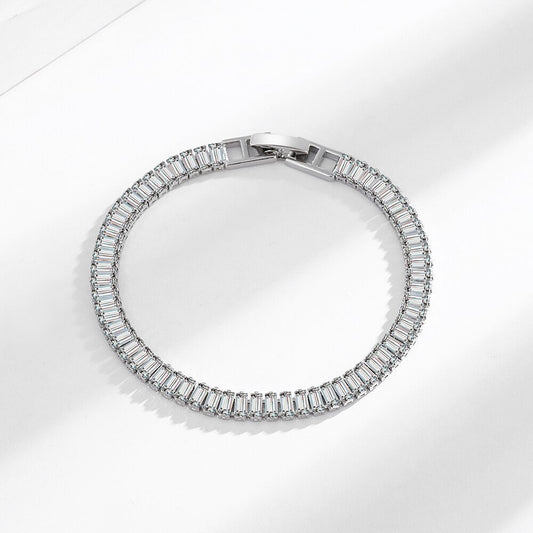 Ins Trendy Square Diamond Bracelet - Minimalist Versatile Couple Jewelry for Women