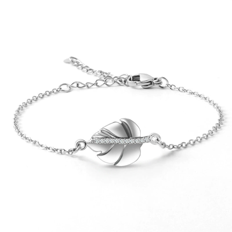 Maple Leaf Chain Bracelet in Sterling Silver for Women — Everyday Elegance