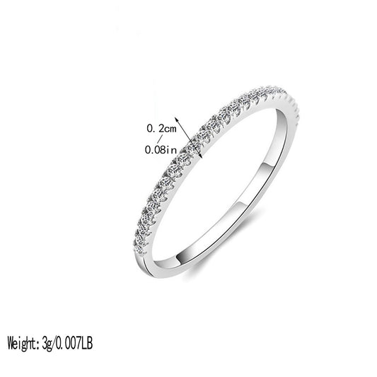 Minimalist Women's Cubic Zirconia Ring – Stackable Midi Ring with Micro-Pave Detail, Perfect Gift