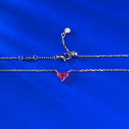 Ricady Jewel S925 Silver Necklace - Mini Heart Clavicle Chain, Light Luxury