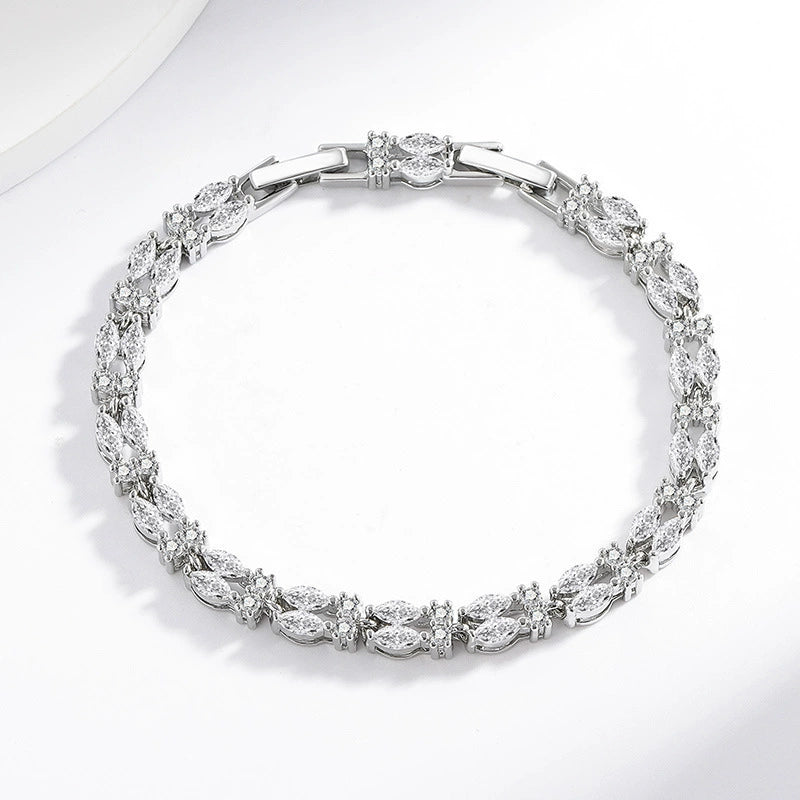 Luxury Crystal Zircon Bracelet for Women - Dainty Sparkly Daily Wear Jewelry