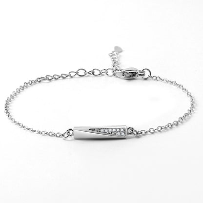 Triangle Pavé Chain Bracelet in Sterling Silver for Women — Everyday Edge