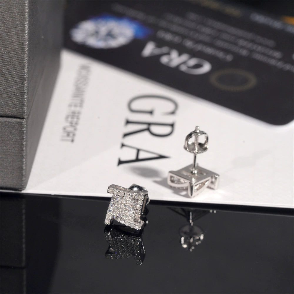 Cyclone Series S925 Silver VVS Moissanite Earrings - Unisex Fashion Jewelry