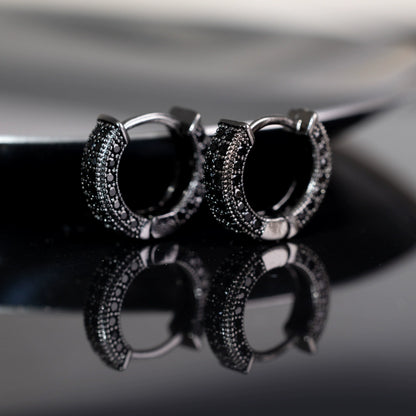 Diamond Stud Hoop Earrings - Unisex Hip Hop Classic Circle Earrings