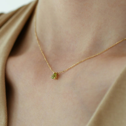 Olive Green S925 Sterling Silver Necklace for Women | Minimalist 18K Plated Collar Chain, Ins Style, Versatile & Elegant