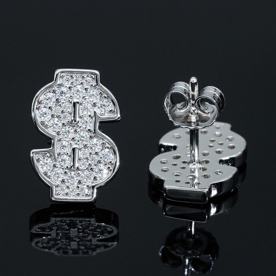 S925 Silver Earrings with VVS Moissanite - Unisex Statement Jewelry