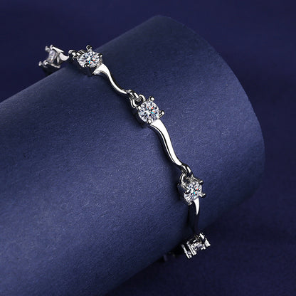 Leaf Wave Chain Bracelet in Sterling Silver for Women — Everyday Nature