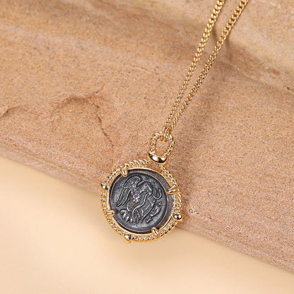 Hera Ancient Coin Pendant Necklace in 925 Sterling Silver