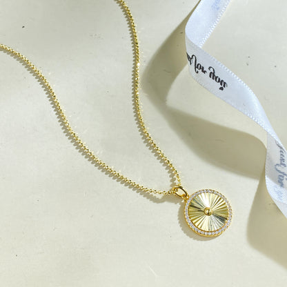 S925 Silver Gold-Plated Brushed Circle Pendant | Chic Versatile Daily Necklace