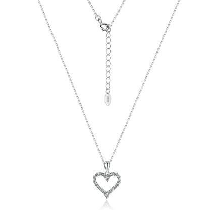 Ricady Jewel S925 Silver Moissanite Pavé Heart Necklace - Light Luxury Hollow Heart Clavicle & Sweater Chain