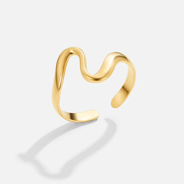 Ricady Jewel – Women's Snake Design Geometric Cuff Ring, Adjustable Open Bangle with Modern Twist