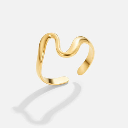 Ricady Jewel – Women's Snake Design Geometric Cuff Ring, Adjustable Open Bangle with Modern Twist