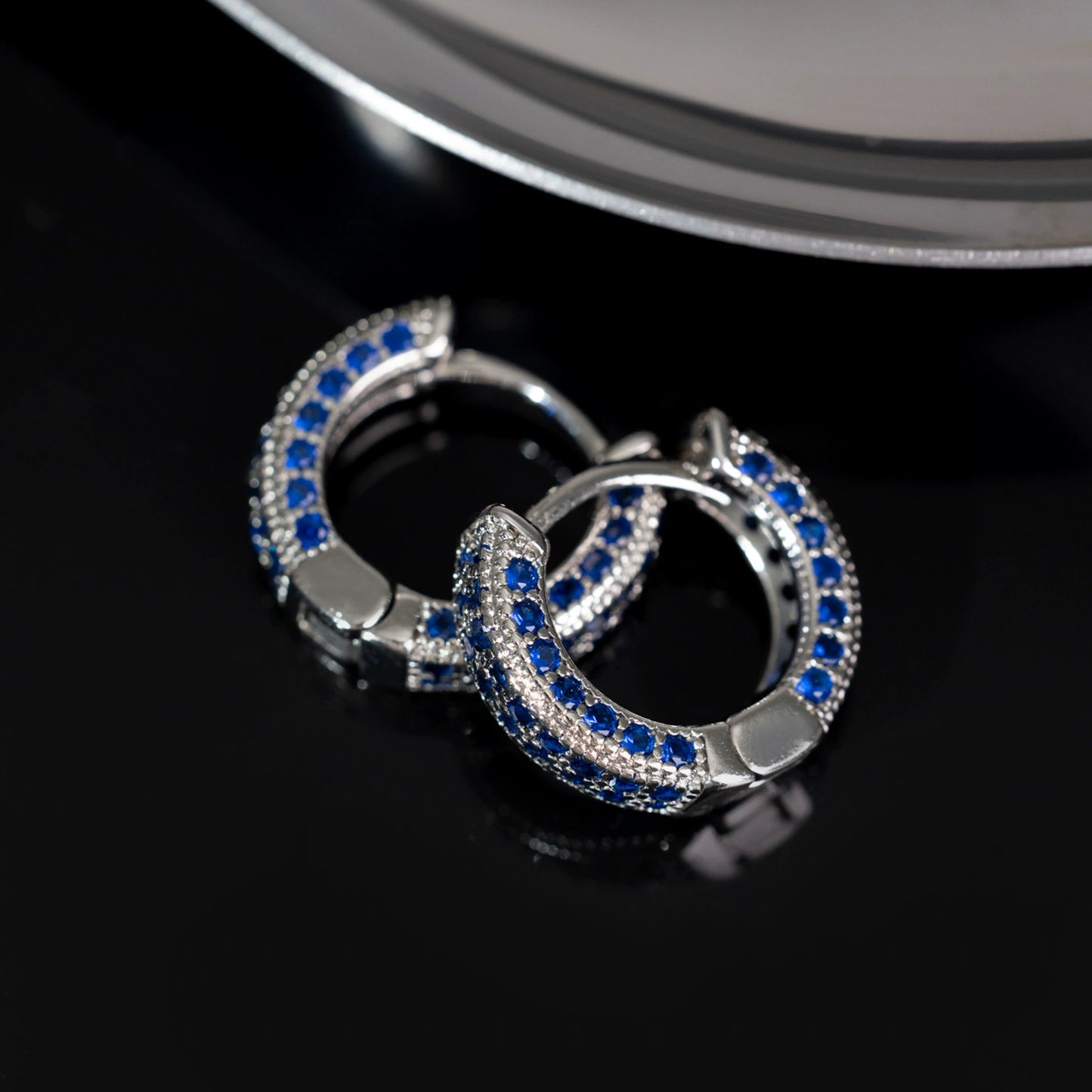 Diamond Stud Hoop Earrings - Unisex Hip Hop Classic Circle Earrings