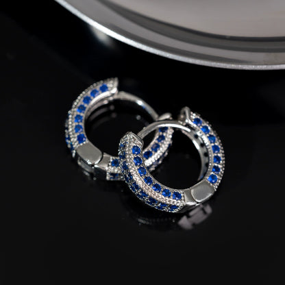 Diamond Stud Hoop Earrings - Unisex Hip Hop Classic Circle Earrings