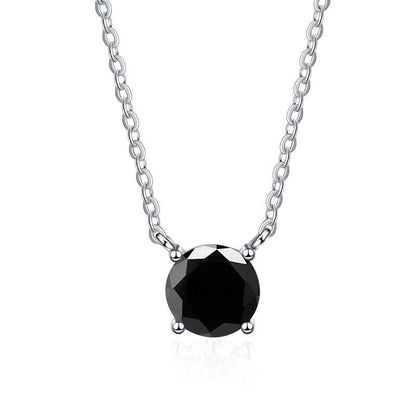 S925 Sterling Silver 1 Carat Moissanite Necklace - Women's Light Luxury 4-Claw PT950 Plated Collar Chain