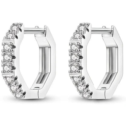 New Sweet & Edgy Hexagonal Stud Earrings for Women - Minimalist Trendy Style