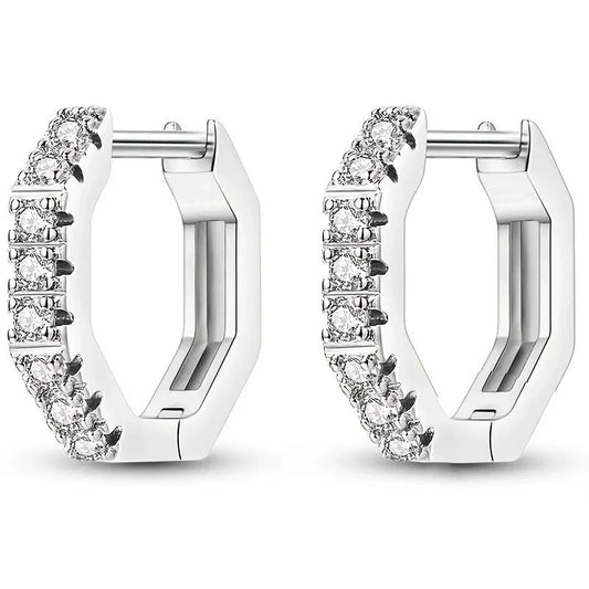 New Sweet & Edgy Hexagonal Stud Earrings for Women - Minimalist Trendy Style