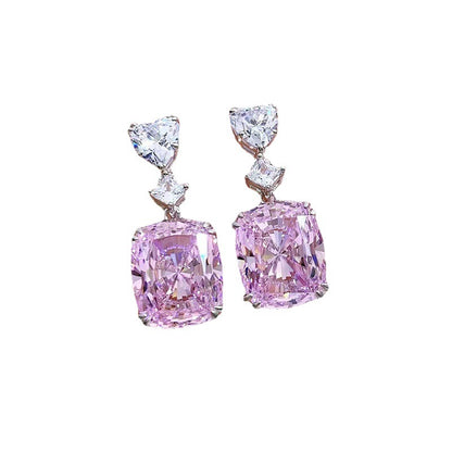 Sparkle & Versatile 11CT High Carbon Diamond Square Earrings