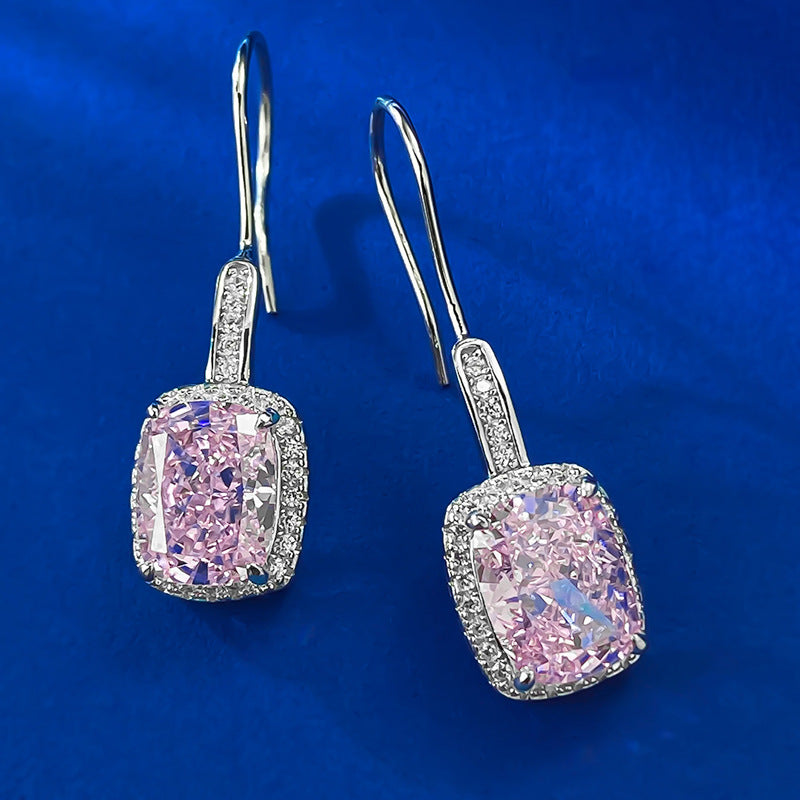 S925 Silver 7*9mm Premium Carbon Diamond Earrings | Ins Style