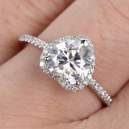 Ricady Jewel Couple Heart Zircon Ring, Stylish Creative Valentine's Day Gift Jewelry