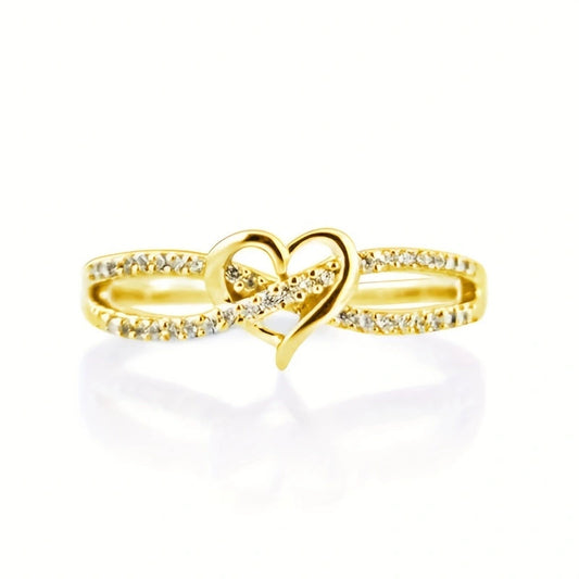 Luxury Micro-Pavé Infinity Heart Ring - Minimalist Design
