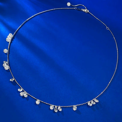 925 Silver Diamond Collar - Starry Sky Irregular Water Drop Style