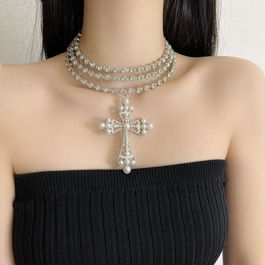 Star Rhinestone Choker Necklace - New Chinese Style