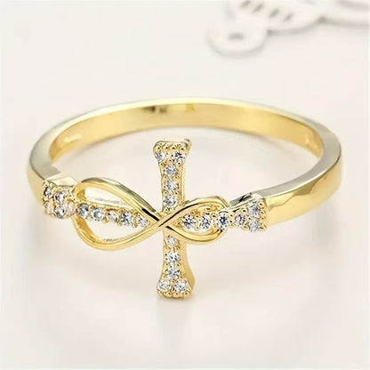 Ricady Jewel Minimalist Mobius Cross Ring - Infinite Love Jewelry Minimalist