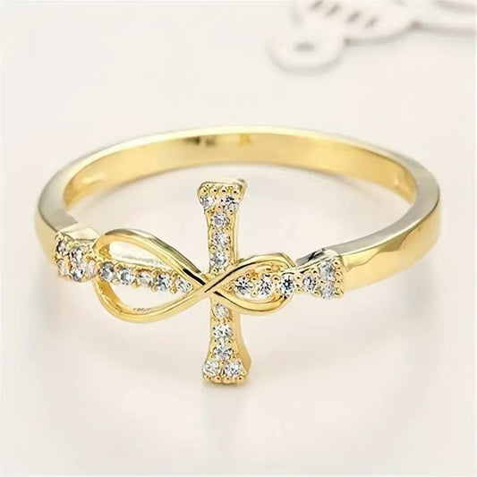 Ricady Jewel Minimalist Mobius Cross Ring - Infinite Love Jewelry Minimalist
