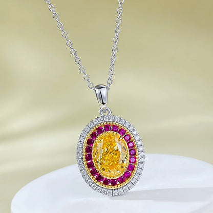 Sterling Silver 925 Dainty Yellow Zircon Collar Necklace for Women