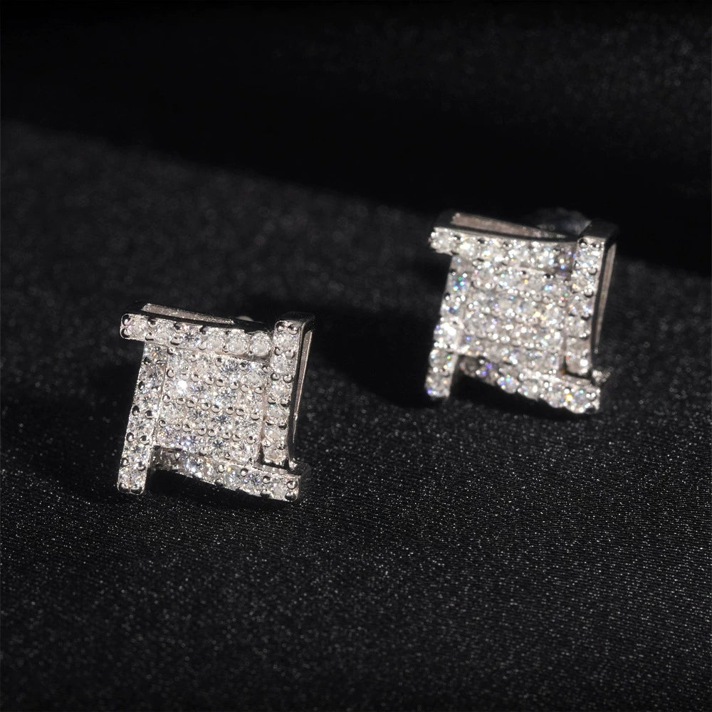 Cyclone Series S925 Silver VVS Moissanite Earrings - Unisex Fashion Jewelry