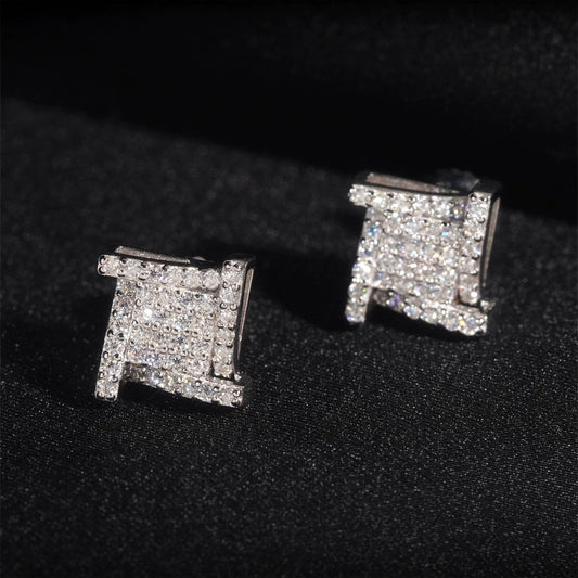 Cyclone Series S925 Silver VVS Moissanite Earrings - Unisex Fashion Jewelry