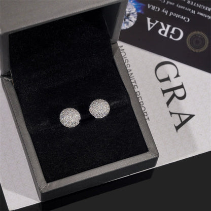Ricady Jewel 10mm Mushroom-Shaped Earrings, 925 Silver VVS Moissanite Fashion Ornament