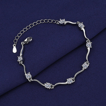 Leaf Wave Chain Bracelet in Sterling Silver for Women — Everyday Nature