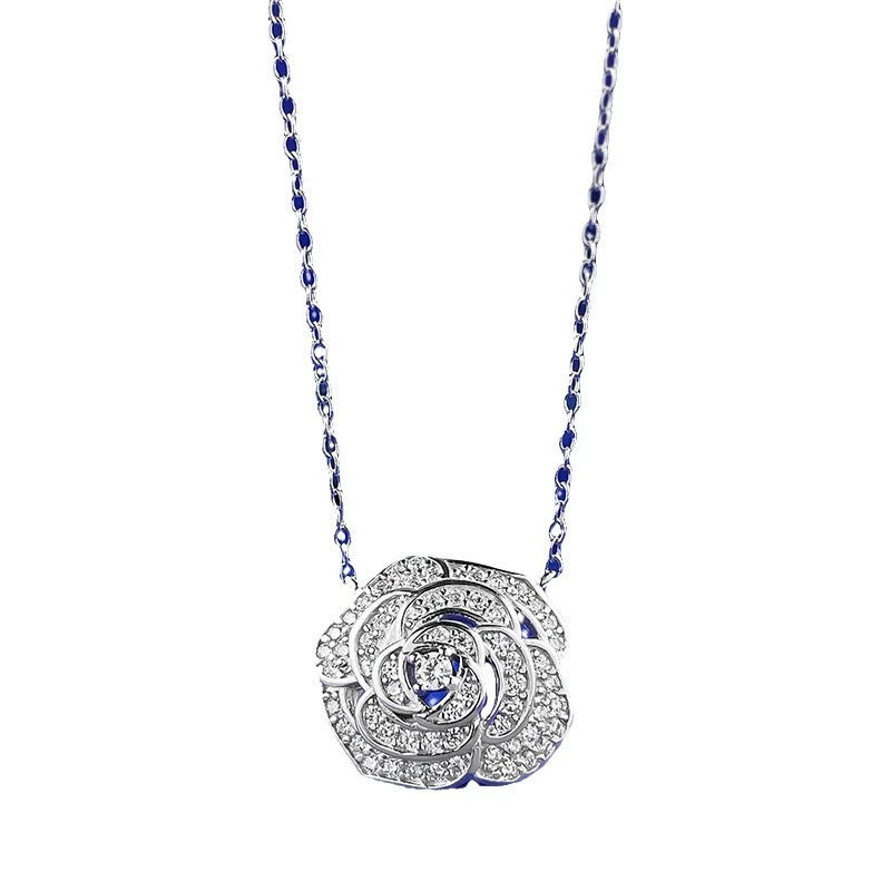 Ricady Jewel S925 Silver Camellia Necklace - Chinese Style Clavicle Pendant