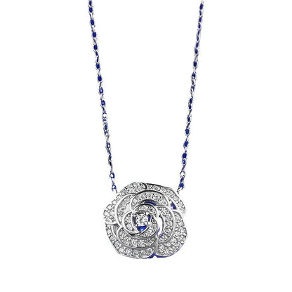 Ricady Jewel S925 Silver Camellia Necklace - Chinese Style Clavicle Pendant