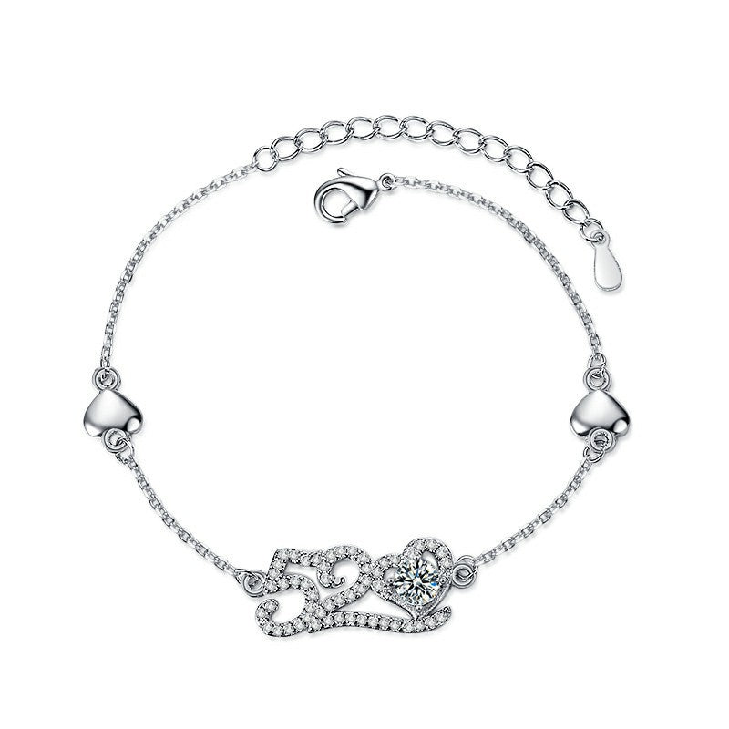 Heartbeat Love Bracelet for Women - Valentine's Day & Anniversary Dainty Collarbone Chain Jewelry