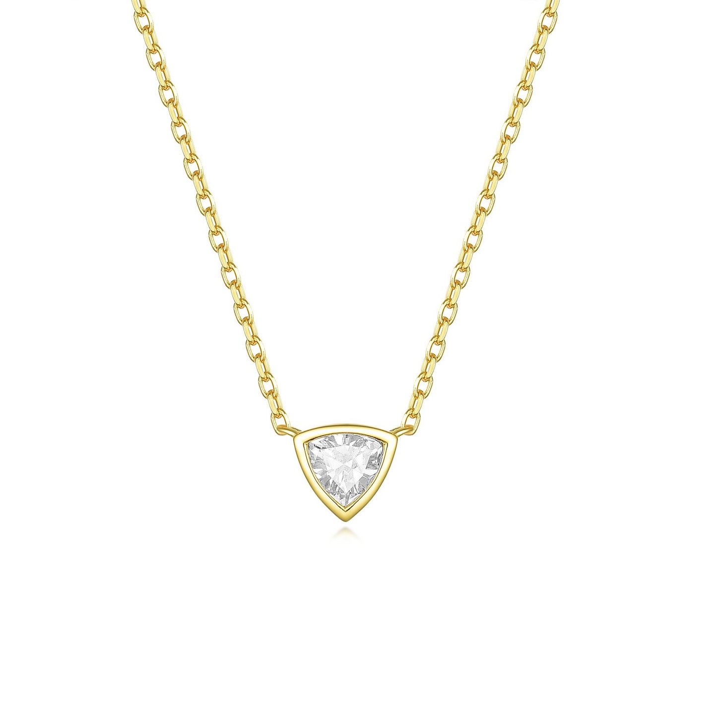 Sterling Silver (S925) 0.5ct Triangle Moissanite Necklace - Minimalist Trendy Dainty Pendant