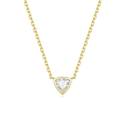 Sterling Silver (S925) 0.5ct Triangle Moissanite Necklace - Minimalist Trendy Dainty Pendant