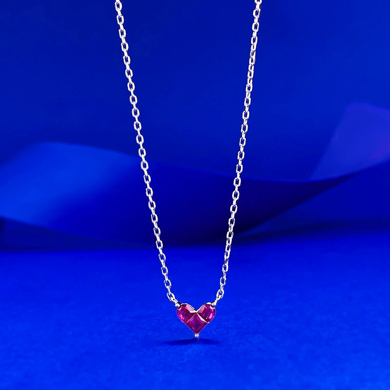 Ricady Jewel S925 Silver Necklace - Mini Heart Clavicle Chain, Light Luxury