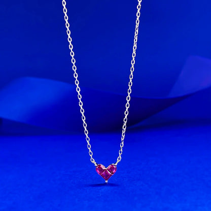 Ricady Jewel S925 Silver Necklace - Mini Heart Clavicle Chain, Light Luxury