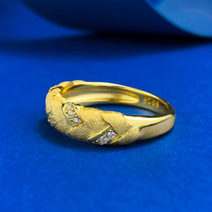 S925 Silver Wheat Ear Ring | Italian Craft Brushed Weave Design