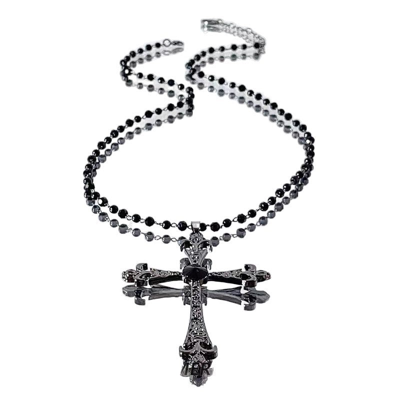 Multi-Layered Cross Pendant Necklace - Sweet & Cool Style