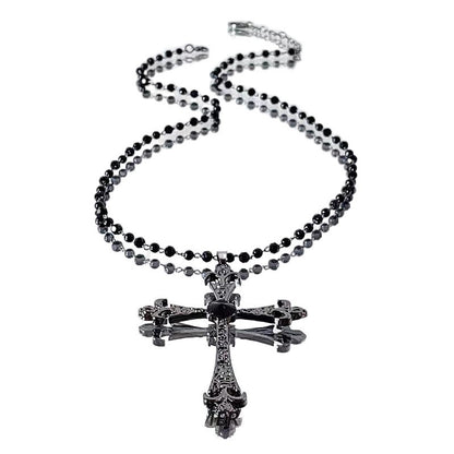 Multi-Layered Cross Pendant Necklace - Sweet & Cool Style