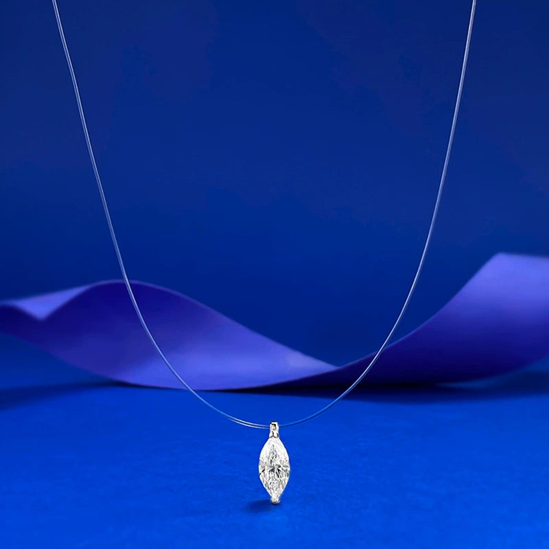S925 Silver Invisible Fishing Line Necklace - Summer Versatile Collar Chain