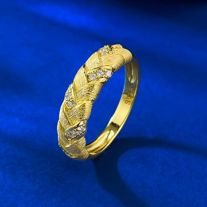 S925 Silver Wheat Ear Ring | Italian Craft Brushed Weave Design
