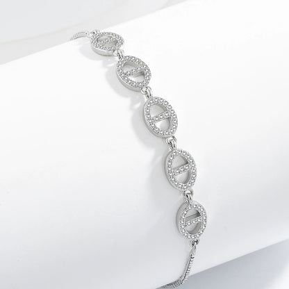 Luxury Oval Pig Nose Diamond Bracelet for Women - Minimalist & Versatile Fashion Jewelry